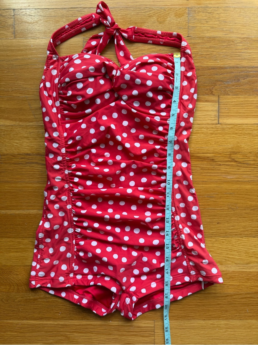 Seafolly Red & White Polka Dot Halter Romper Swimsuit – Size US 8 - Picture 6 of 6